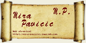 Mira Pavičić vizit kartica
